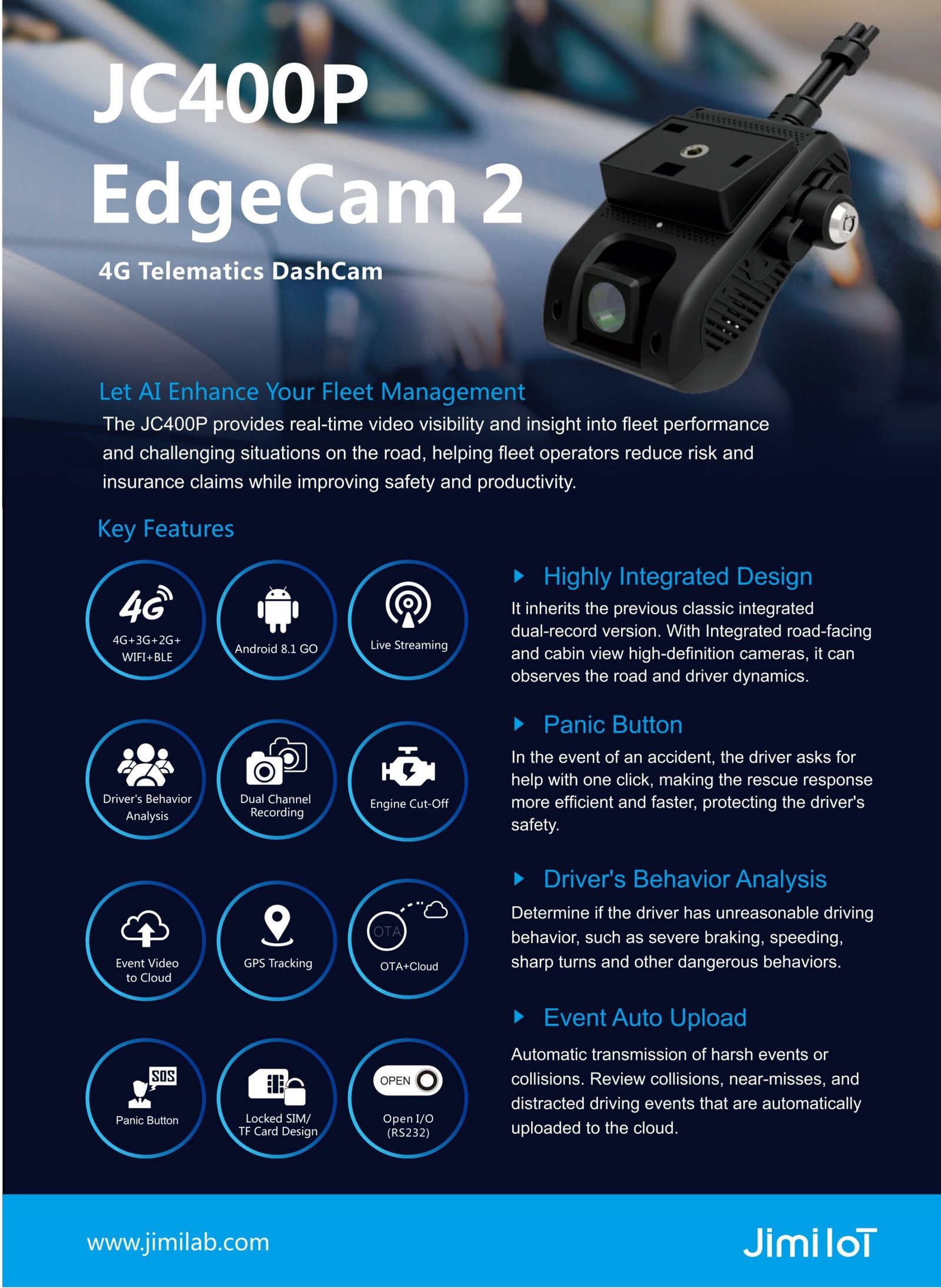 Dashcam JC400P